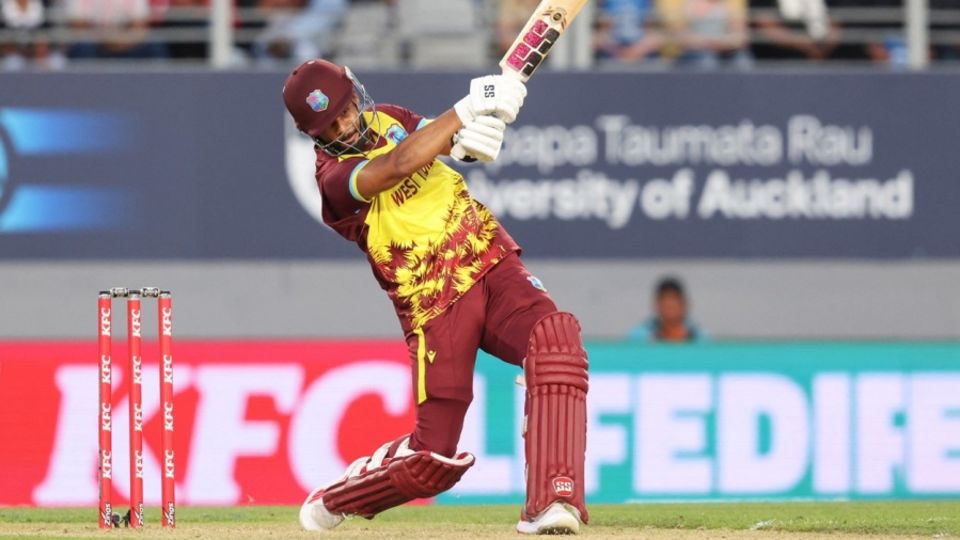 Shai Hope rebuilt with a half-century after three early wickets, New Zealand vs West Indies, 1st T20I, Auckland, November 5, 2025