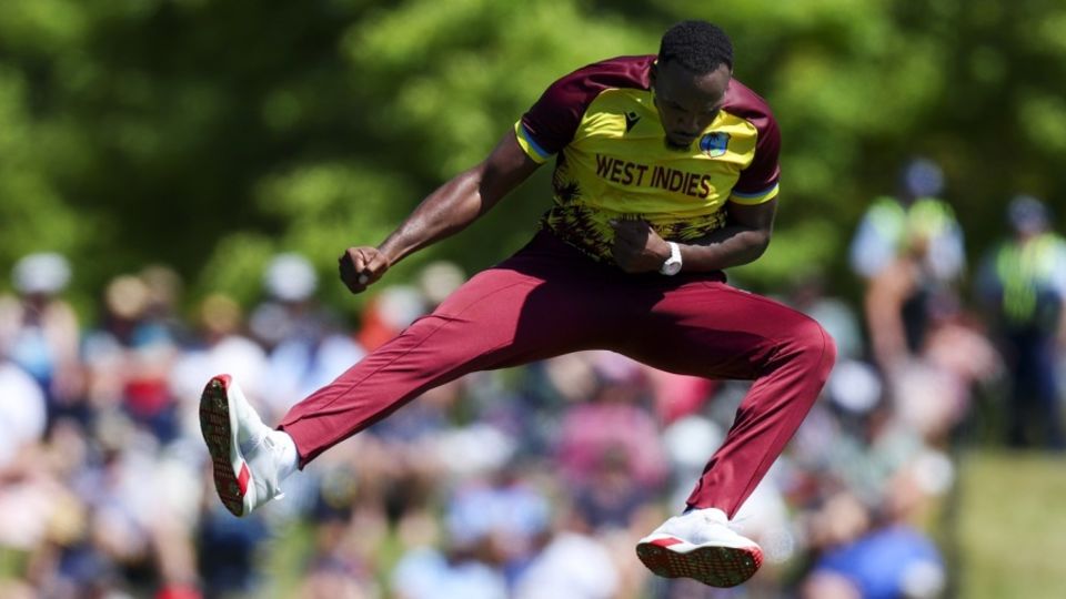 Matthew Forde picked up 2 for 20 in his four overs, New Zealand vs West Indies, 3rd T20I, Nelson, November 9, 2025