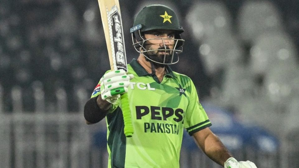 Hussain Talat celebrates his first 50-plus score in ODI cricket, Pakistan vs Sri Lanka, 1st ODI, Rawalpindi, November 11, 2025