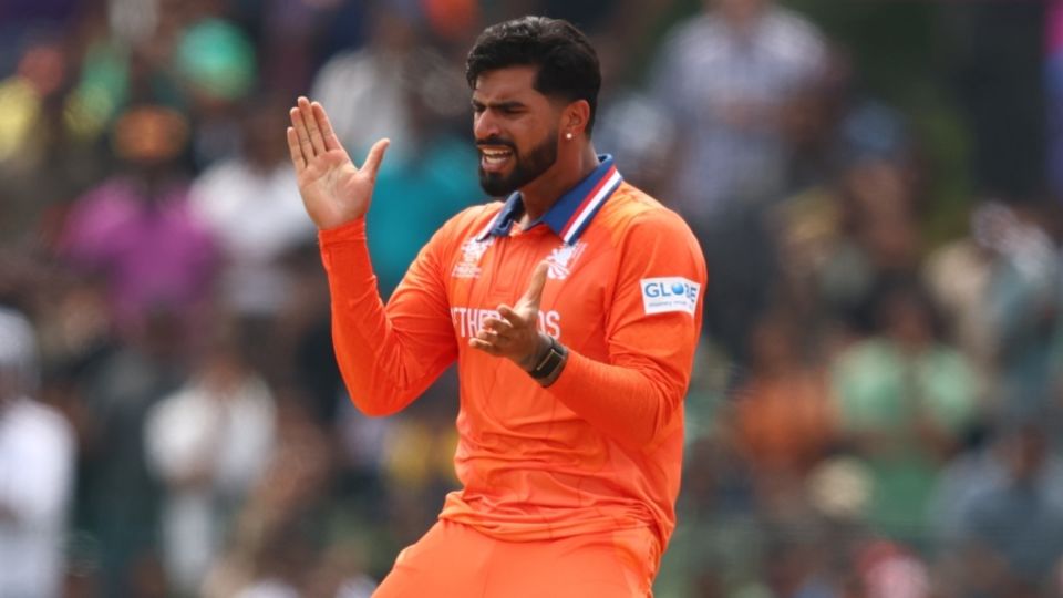 Aryan Dutt sent back Saim Ayub, Netherlands vs Pakistan, T20 World Cup, Colombo, February 7, 2026