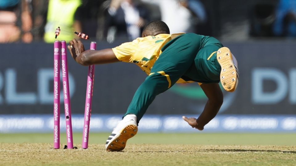 Kagiso Rabada runs Fazalhaq Farooqi out to tie the match, Afghanistan vs South Africa, T20 World Cup, Ahmedabad, February 11, 2026
