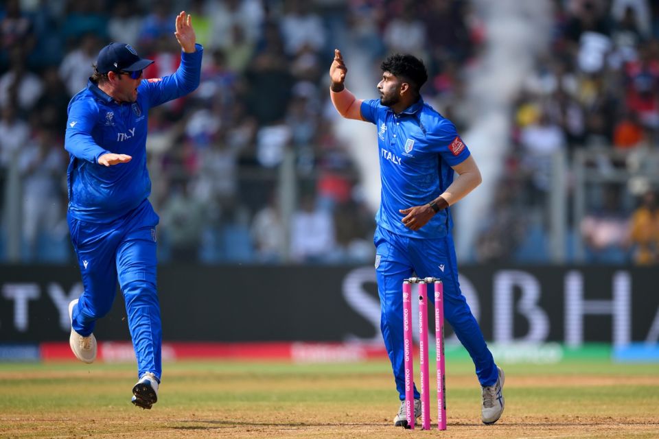 Crishan Kalugamage celebrates a wicket, Nepal vs Italy, T20 World Cup, Mumbai, February 12, 2026