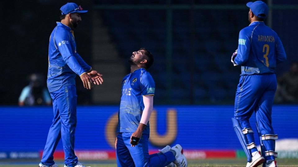 Junaid Siddique celebrates his five-for, Canada vs UAE, Men's T20 World Cup, Delhi, February 13, 2026