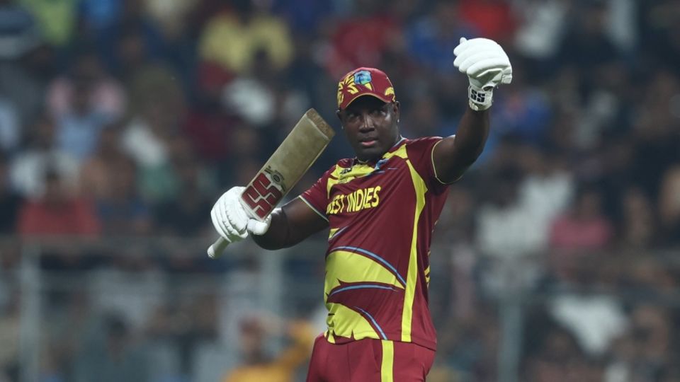 Rovman Powell celebrates his half-century, Zimbabwe vs West Indies, Men's T20 World Cup, Mumbai, February 23, 2026