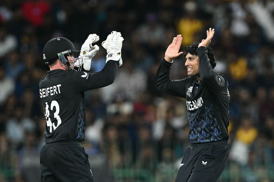 Tim Seifert and Rachin Ravindra celebrate, Sri Lanka vs New Zealand, Men's T20 World Cup 2026, Colombo, February 25, 2026
