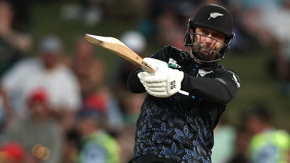 Devon Conway plays the pull, New Zealand vs South Africa, 2nd T20I, Hamilton, March 17, 2023