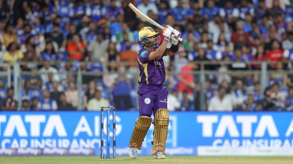 Ajinkya Rahane swings one away for six, Mumbai Indians vs Kolkata Knight Riders, IPL, Mumbai, March 29, 2026