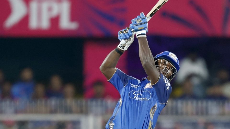 Sherfane Rutherford's attack was cut short on 25, Rajasthan Royals vs Mumbai Indians, IPL 2026, Guwahati, April 7, 2026