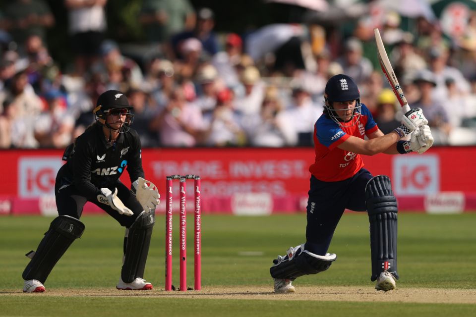 Maia Bouchier drives through the covers, England vs New Zealand, 2nd women's T20I, Canterbury, May 23, 2026