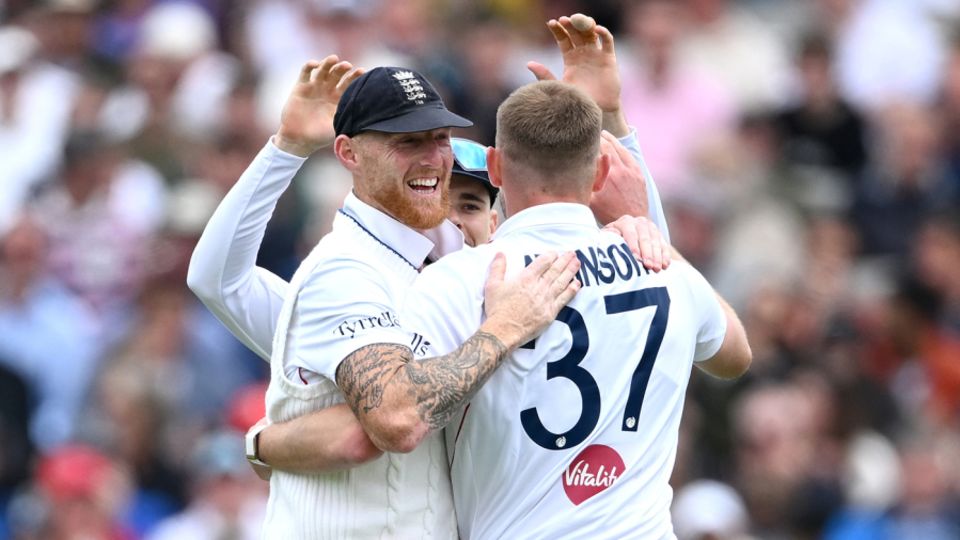 Gus Atkinson celebrates with Ben Stokes, England vs New Zealand, 1st men's Test, Lord's, 4th day, June 7, 2026