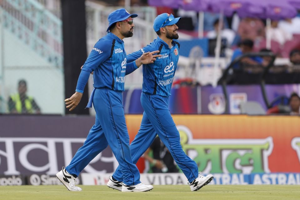 Rashid Khan and Ibrahim Zadran celebrate a wicket, India vs Afghanistan, 2nd ODI, Lucknow, June 17, 2026