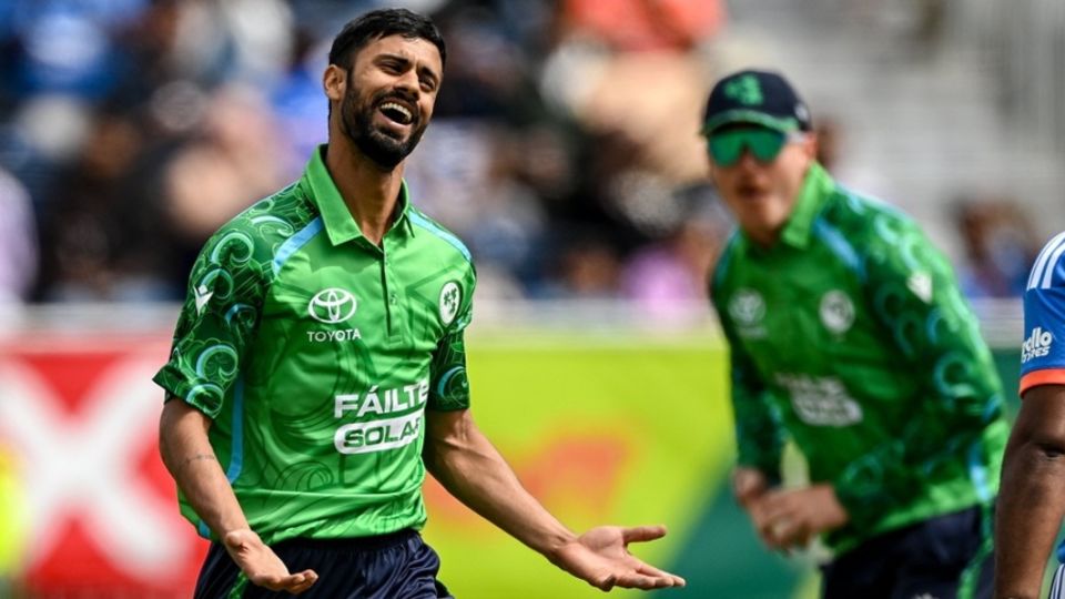 Jai Moondra removed Sanju Samson for a first-ball duck, Ireland vs India, 2nd T20I, Belfast, June 28, 2026