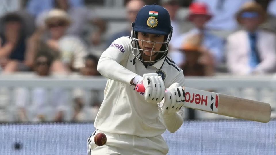Smriti Mandhana shapes to hit out, England vs India, only women's Test, Lord's, 1st day, July 10, 2026