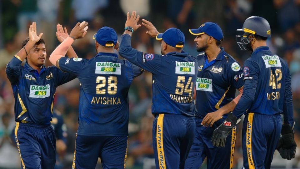 Dunith Wellalage picked up the key wicket of Lasith Croospulle, Galle Gallants vs Jaffna Kings, LPL 2026, Colombo, July 17, 2026