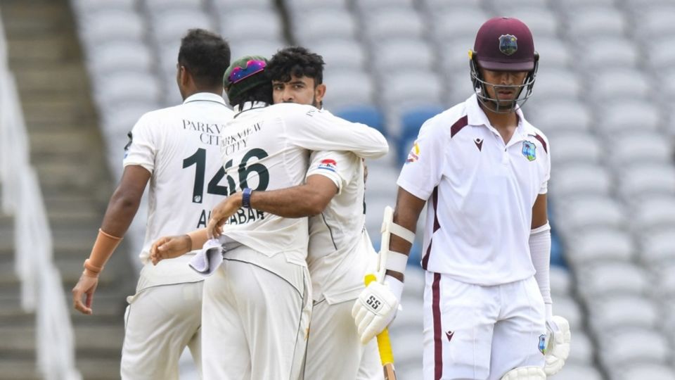 Aamer Jamal removed Tagenarine Chanderpaul in his first over, West Indies vs Pakistan, 1st Test, Tarouba, 1st day, July 25, 2026