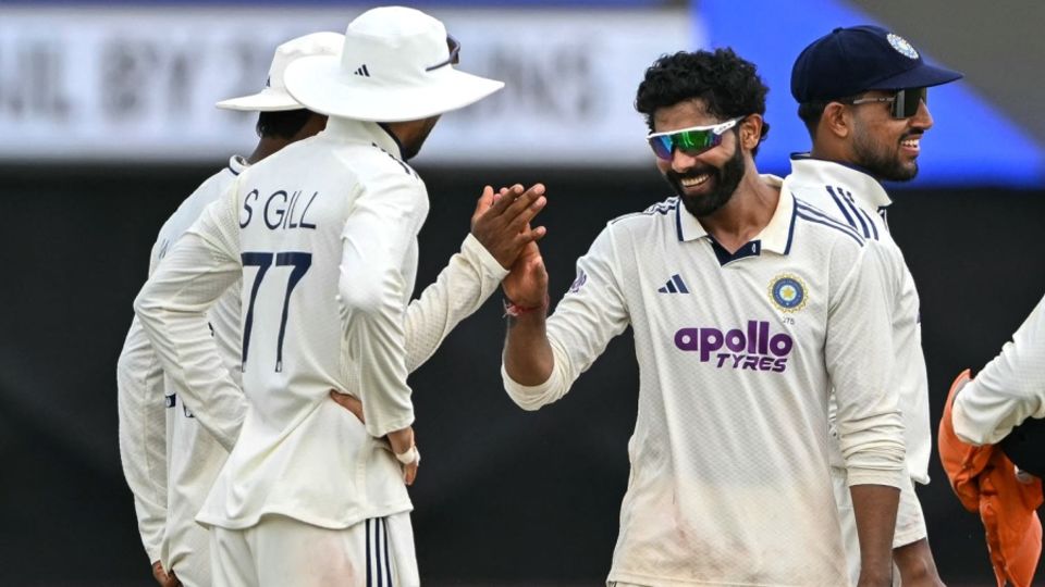 Ravindra Jadeja celebrates his 350th Test wicket, Sri Lanka vs India, 1st Test, Galle, 3rd day, August 17, 2026