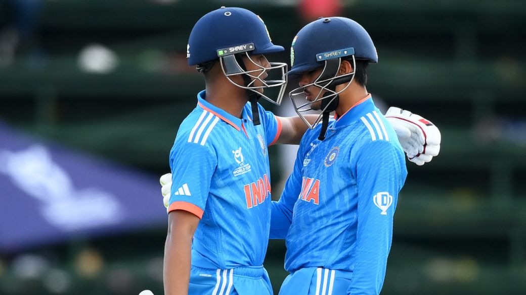 Uday Saharan and Sachin Dhas put on a record 171 for the fifth wicket • ICC/Getty Images