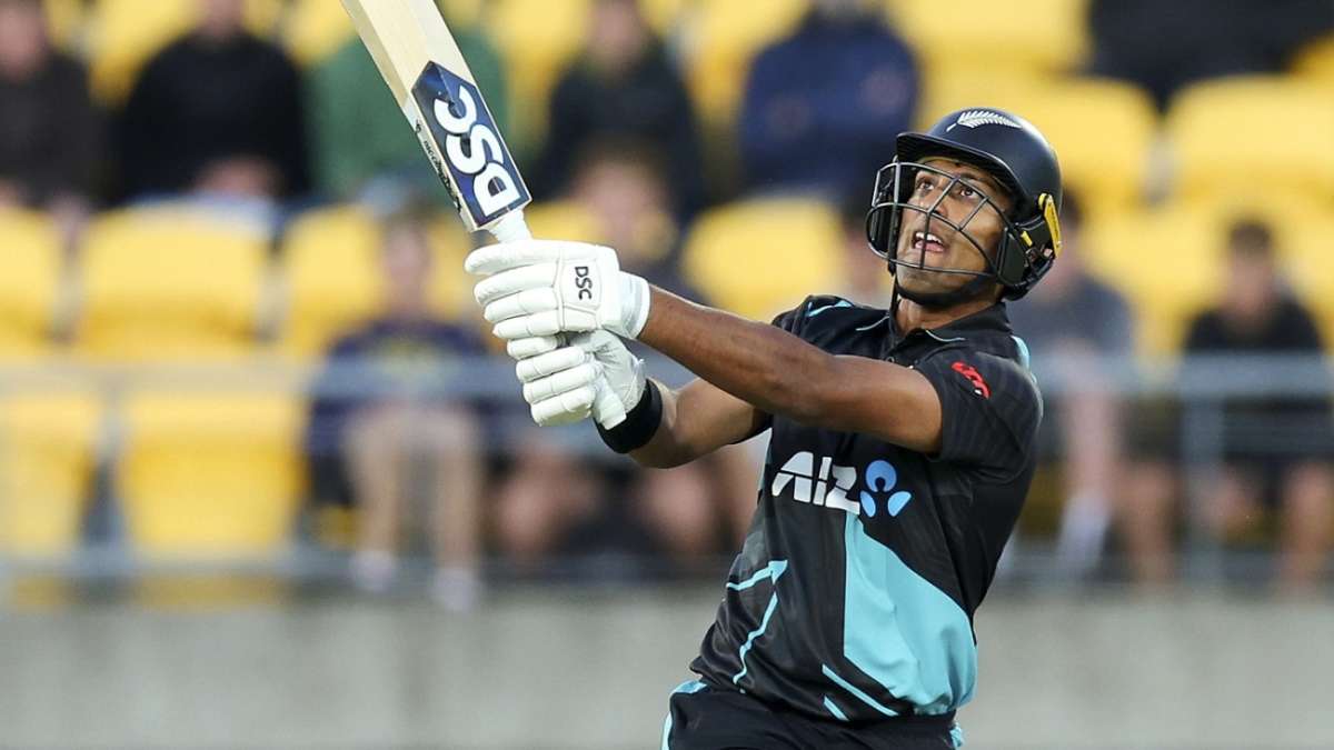 Live - Ravindra, Conway fall in succession as NZ stutter