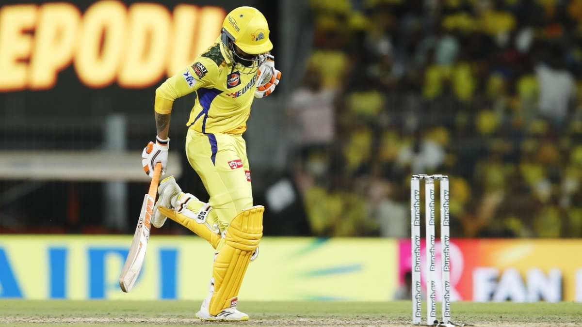 Is Ravindra Jadeja the first player to be out obstructing the field in the IPL?