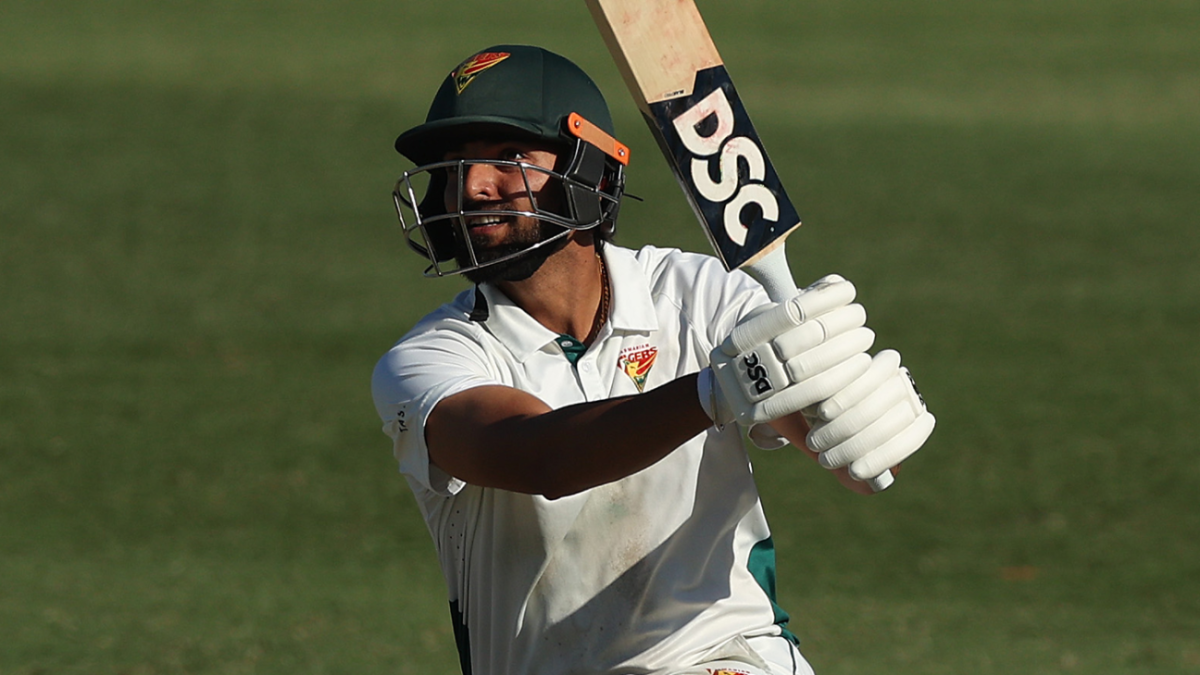 Chaudhary stars with maiden first-class hundred in Tasmania's 623