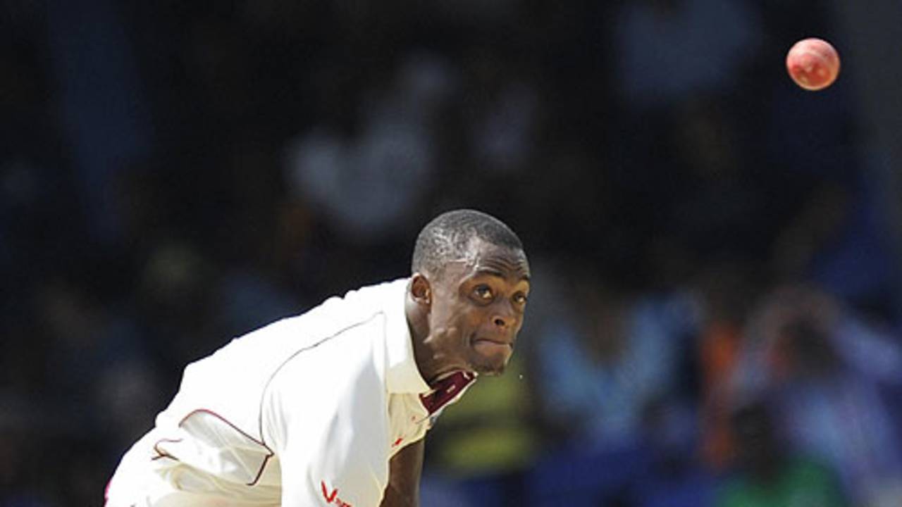 Daren Powell made the only breakthrough on the first morning in Trinidad, West Indies v England, 5th Test, Trinidad, March 6, 2009