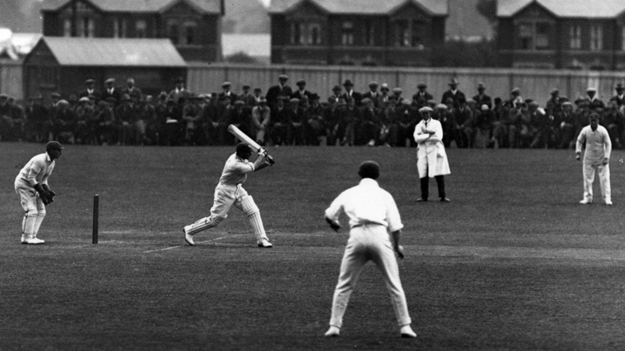 Jack Hobbs bats in a county match, 1925