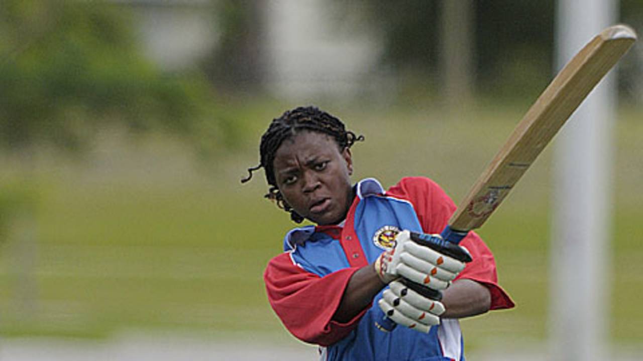 Candacy Atkins plays the pull shot, ICC Americas women's championship, Florida, May 21, 2009