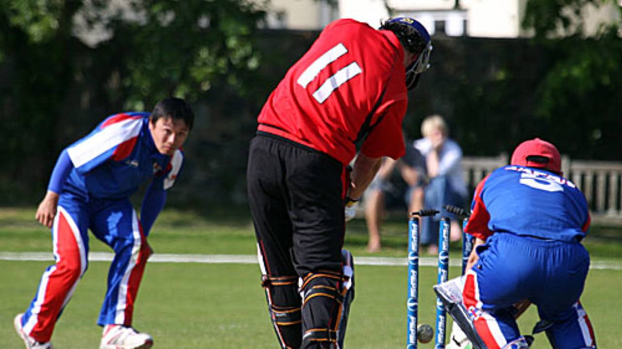 Takuro Hagihara took three wickets to guide Japan to victory, Gibraltar v Japan, ICC World Cricket League Division 7, St Peter Port, May 23, 2009