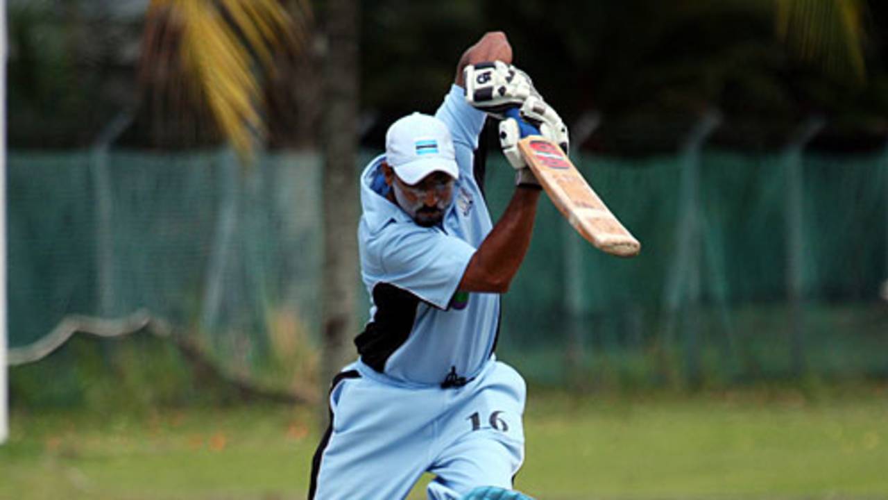 Shah Zaib Khan drives through covers, Botswana v Norway, ICC World Cricket League Division 6, Singapore, September 5, 2009