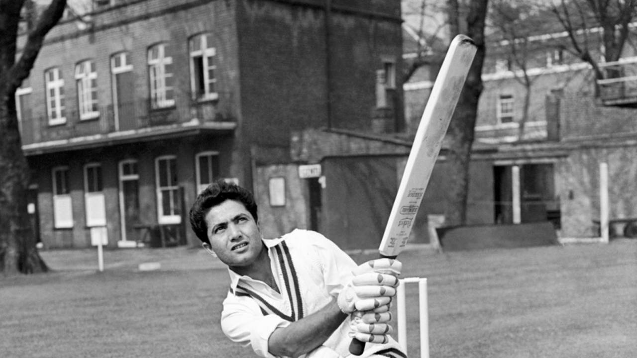 Hanif Mohammad in the Pakistan nets, Lord's, April 26, 1962