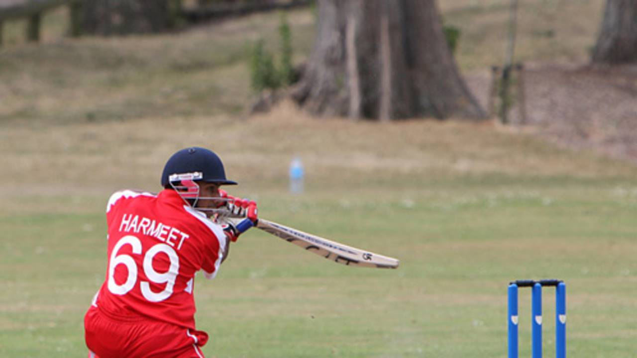Hong Kong Under-19's Harmeet Singh scored 51 on debut against Canterbury Under-19 in an ICC Under-19 Cricket World Cup 2010 warm-up match at Burwood Park, Christchurch