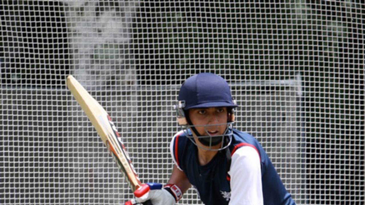 Vikash Gope batting in the nets at St Andrew's College, Christchurch