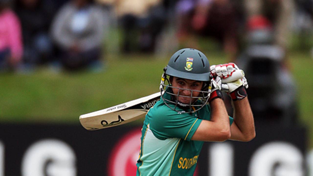 Josh Richards square-drives during South Africa's capitulation