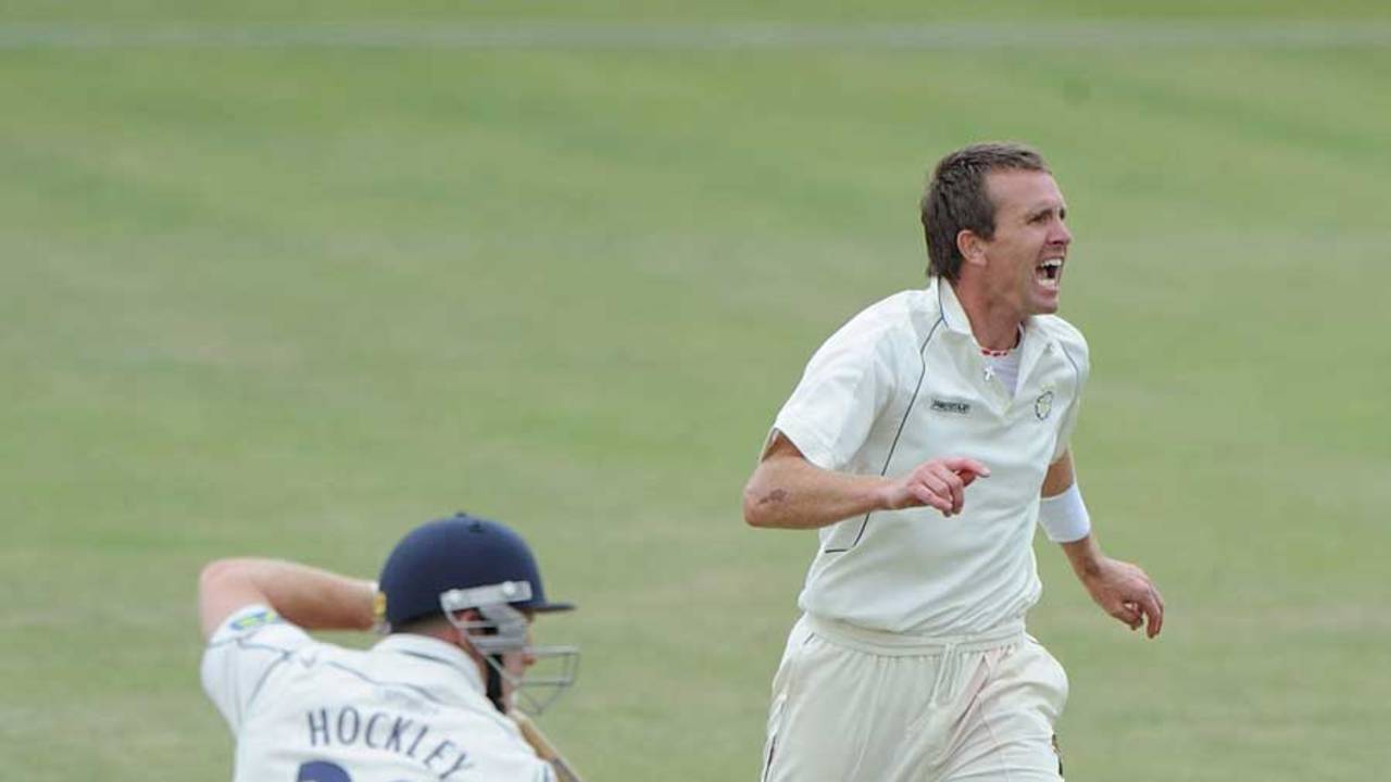 Dominic Cork removed James Hockley as Kent collapsed