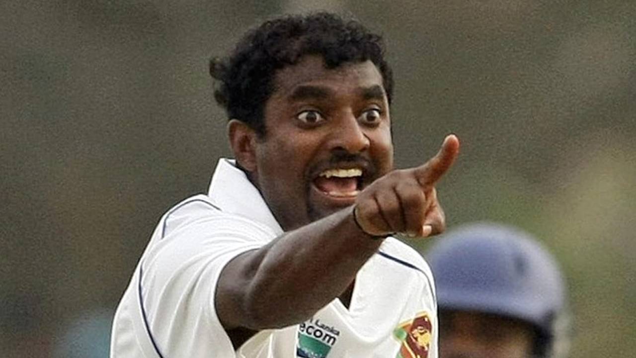 Muttiah Muralitharan bagged his 793rd wicket, dismissing Sachin Tendulkar, 1st Test, Galle, 3rd day, July 20, 2010