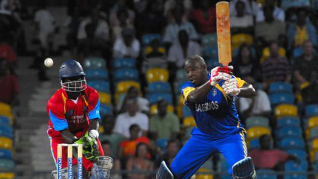  Carlo Morris blasted 42 off 21 balls for Barbados, Barbados v Combined Colleges and Campuses, Caribbean T20, 4th match, July 23, 2010