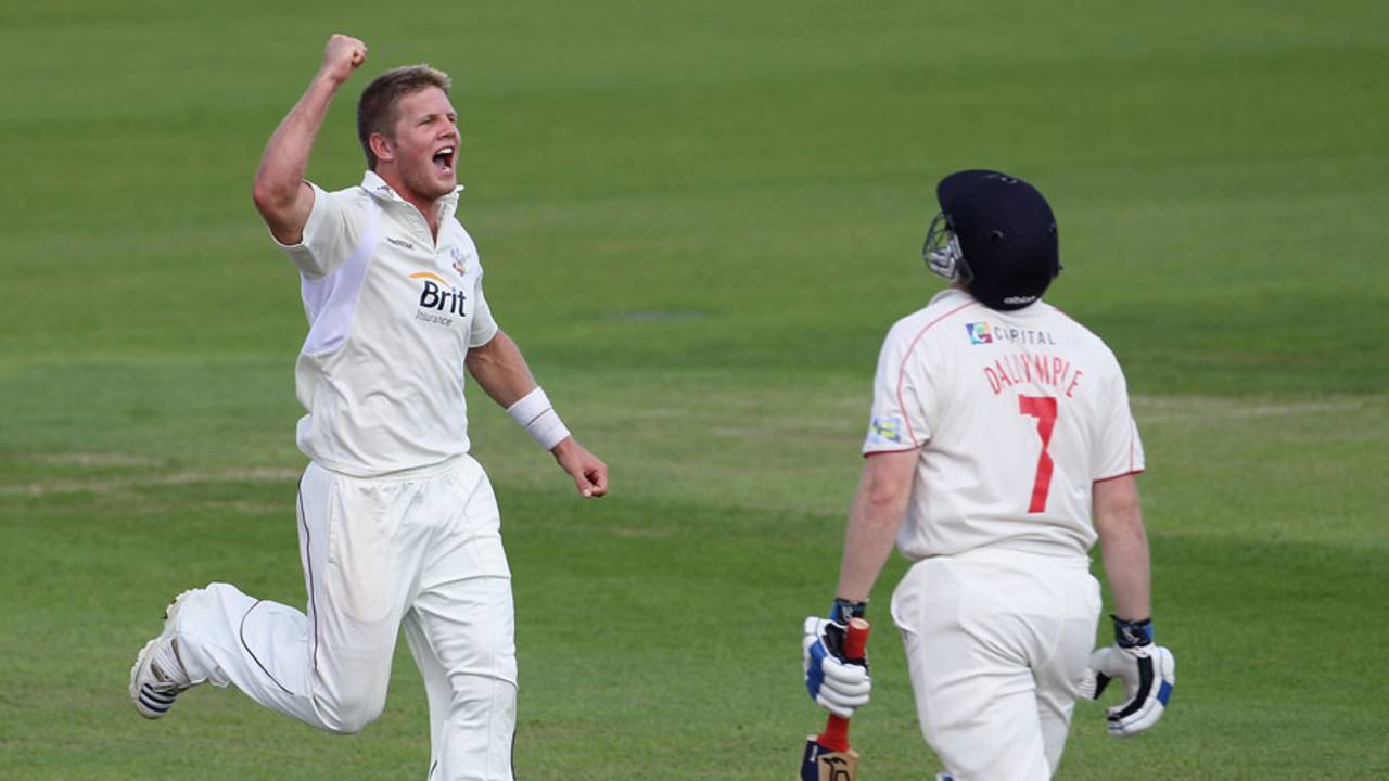 Stuart Meaker removed Glamorgan's Jamie Dalrymple early on the third morning at The Oval