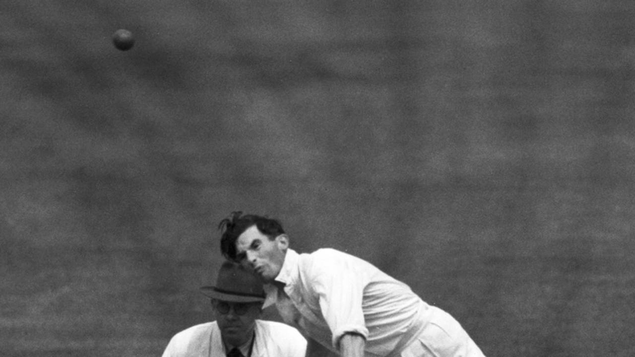 Vince Broderick bowling in the Test Trial