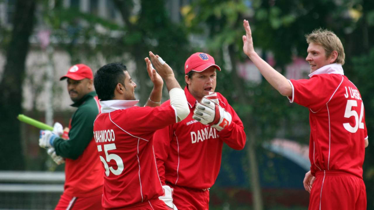 Jacob Larsen finished with 4 for 59, Denmark v Oman, WCL Division Three, Kowloon, January 28, 2011