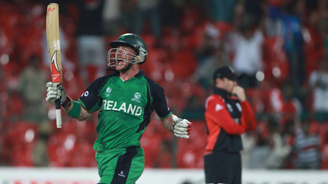John Mooney secured the record chase to cue wild celebrations, England v Ireland, World Cup 2011, Bangalore, March 2, 2011