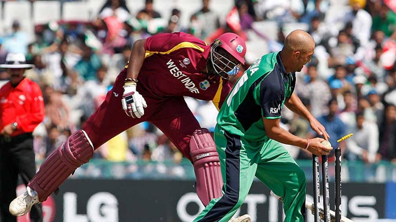 Andre Botha runs out Sulieman Benn, Ireland v West Indies, Group B, World Cup, Mohali, March 11, 2011