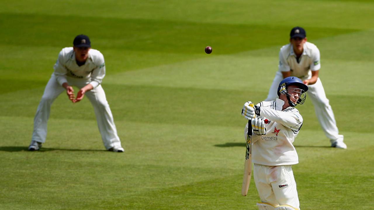 Ashley Shaw sways out of the line on a lively Lord's pitch