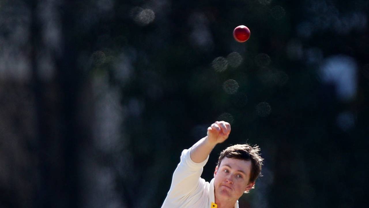 Legspinner Nathan Brain took three wickets, Australian Institute of Sport v New Zealand A, day 2, Emerging Players tournament, August 2, 2011