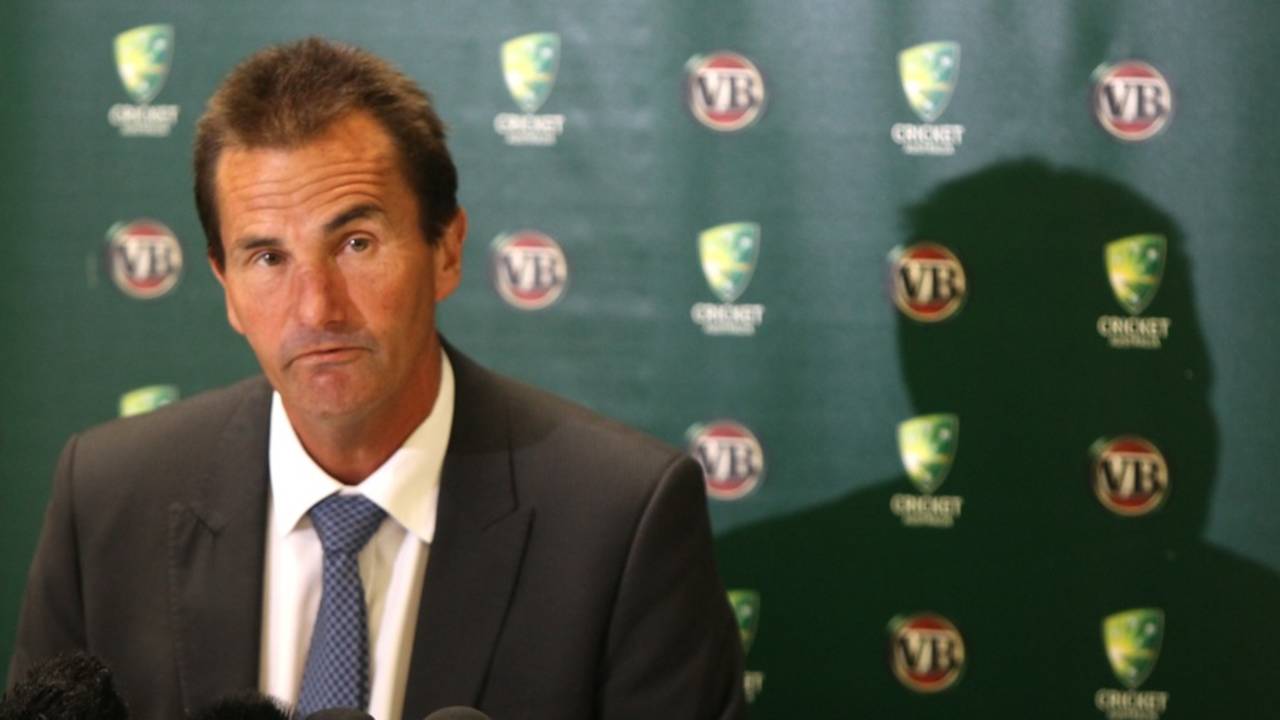 Andrew Hilditch, the chairman of selectors, announces Australia's Test squad to tour South Africa, Adelaide Oval, October 17