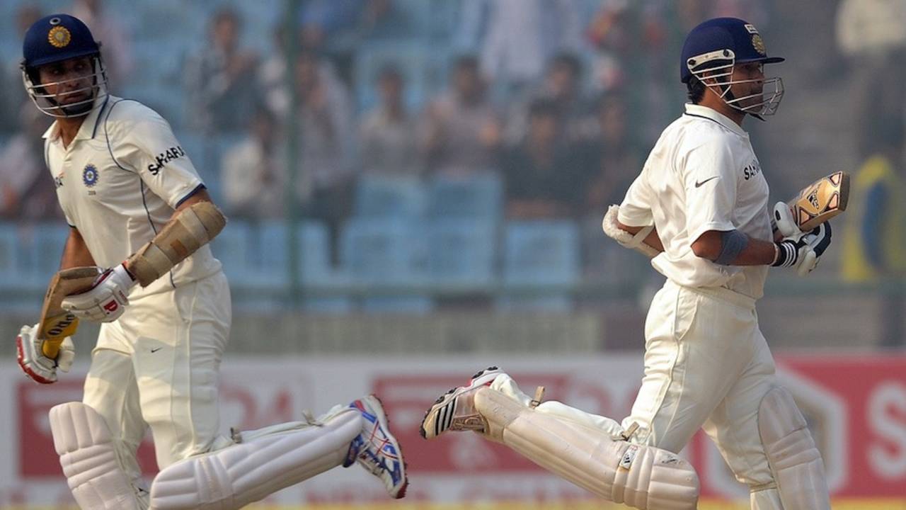 VVS Laxman and Sachin Tendulkar added 71 for the fourth wicket, India v West Indies, 1st Test, New Delhi, 4th day, November 9, 2011