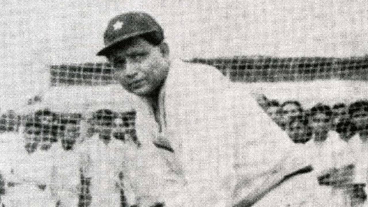 Lala Amarnath, aged 49, in the nets before leading the Bombay Cricket Association President's XI against Pakistanis, Brabourne Stadium, Bombay, February 18, 1961