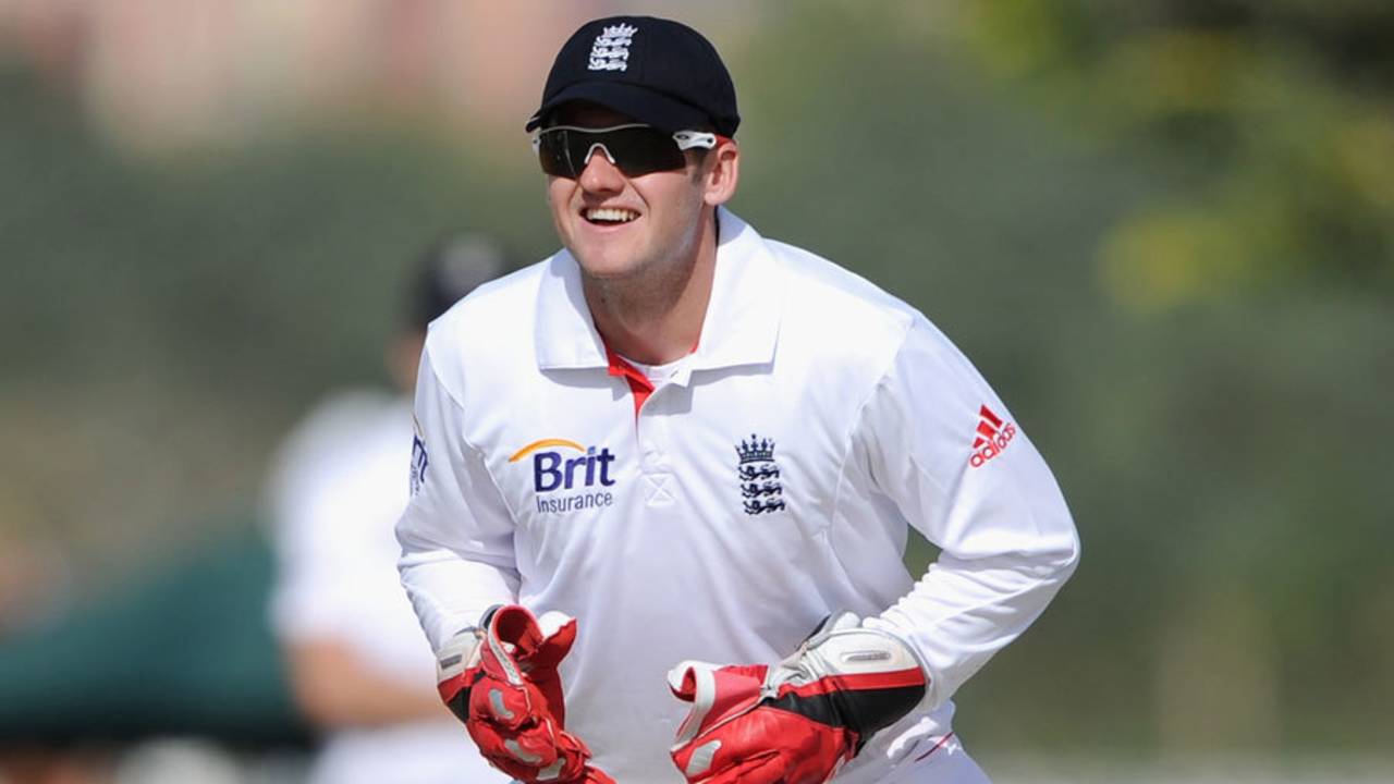 Steve Davies kept wicket for England, ICC Combined XI v England XI, Dubai, 1st day, January 7, 2012