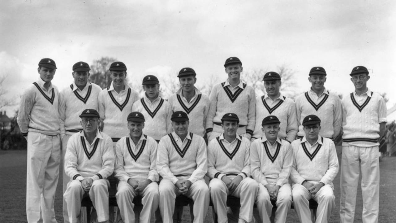 The 1951 South African tour party to England. Back row (left to right): Clive van Ryneveld, Athol Rowan, John Waite, Jackie McGlew, Roy McLean, Cuan McCarthy, Russell Endean, Michael Melle and Percy Mansell. Sitting: Geoffrey Chubb, Eric Rowan, Dudley Nourse, Jack Cheetham, George Fullerton and Norman Mann