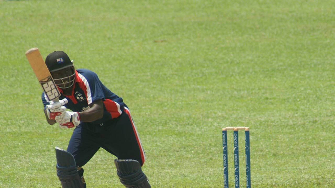 Ainsley Hall hit an unbeaten 62 to guide Cayman Islands to a 10-wicket win, Argentina v Cayman Islands, ICC World Cricket League Division 5, Singapore, February 22, 2012