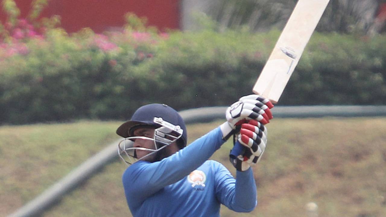 Kedar Devdhar hits out during his 96, Baroda v Delhi, Syed Mushtaq Ali Trophy, 1st semi-final, Mumbai, March 26, 2012